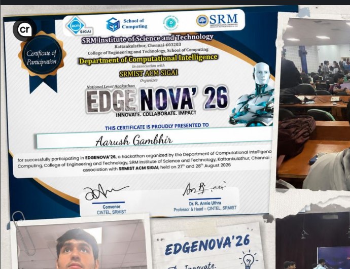 EDGENOVA 26 participation certificate within the event collage